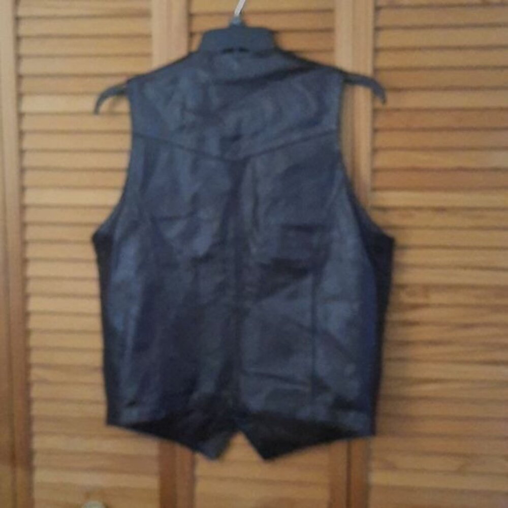 Cripple Creek Dark Brown Soft Leather 5 Button 2 Pocket Motorcycle Vest Size M - Picture 2 of 4
